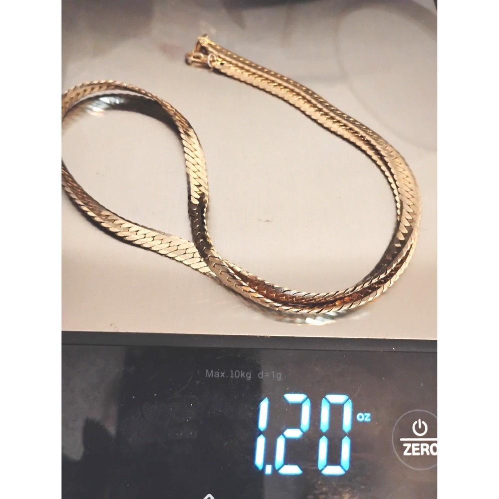 Vintage 24" Chain Necklace Liquid Gold 90s Y2K Snake Minimalist Clean Mob Wife - Picture 3 of 8